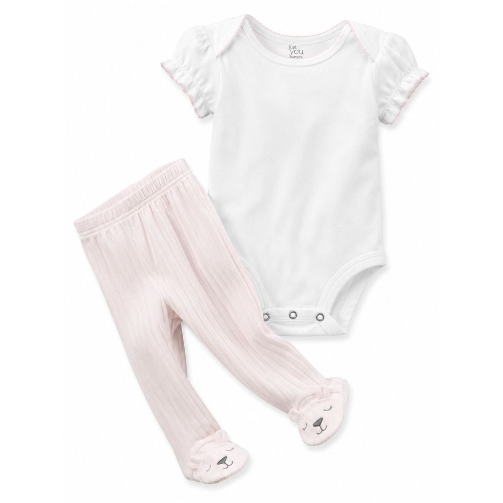 Carters Just One You Baby Girl Outfit 0-3M 3M Bodysuit Footed Pants Set